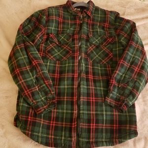 Fuzzy plaid jacket